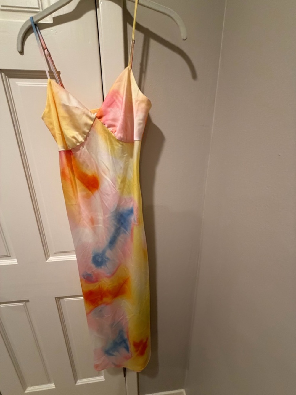 Diane Von Furstenberg Multicolor Tie-Dye Satin Slip